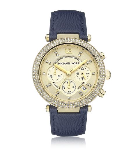 michael kors navy parker watch|michael kors parker chronograph watch.